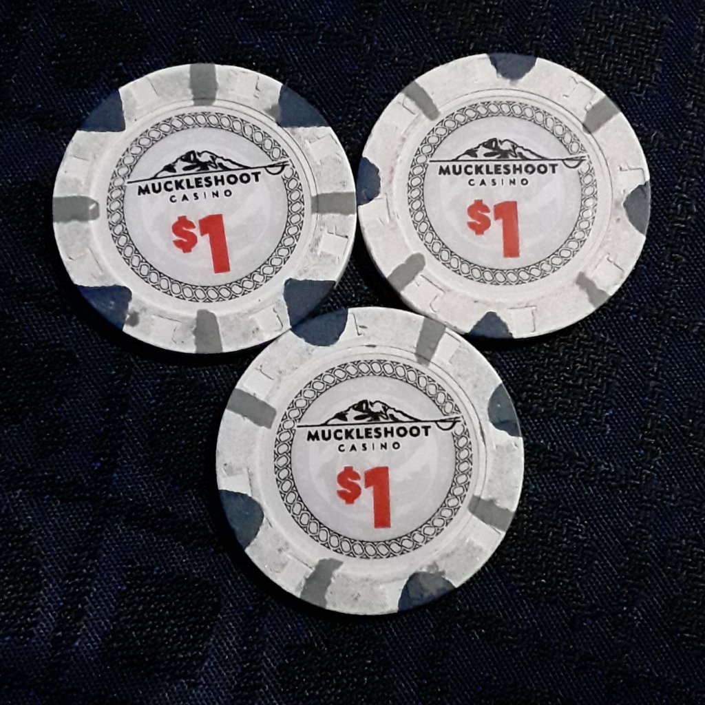 SOLD - 1 Rack of Muckleshoot $1 Chips | Poker Chip Forum