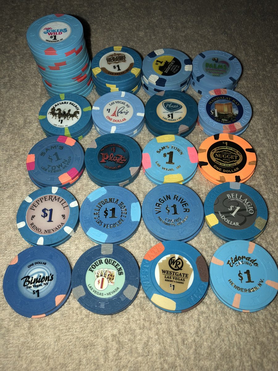 SOLD - 137 mixed Paulson $1 chips | Poker Chip Forum