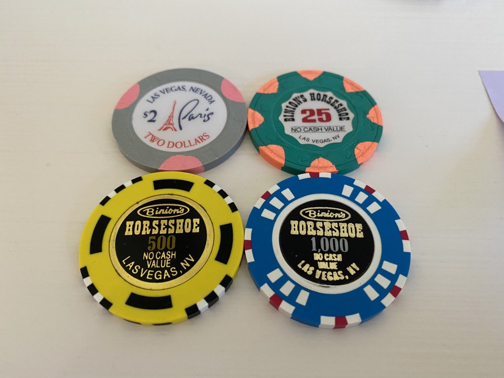 SOLD - Singles x 4 (Binions, Paris) | Poker Chip Forum