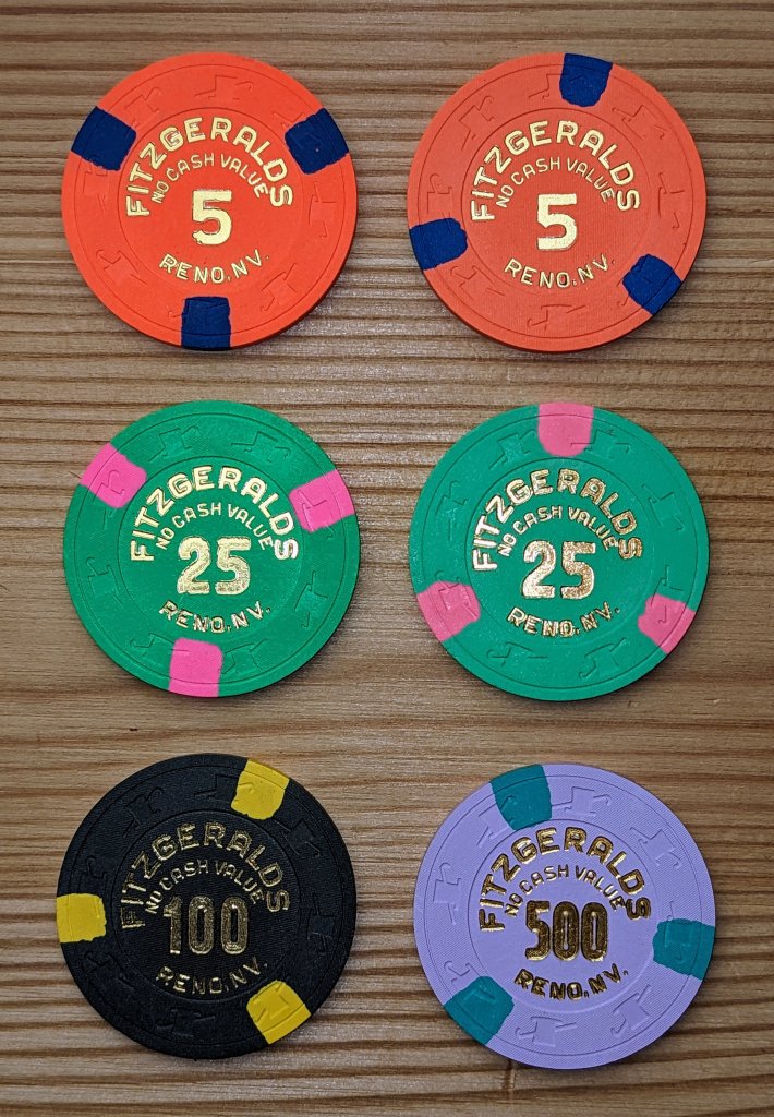 For Sale - Fitzgeralds Reno NCV Sample Set | Poker Chip Forum