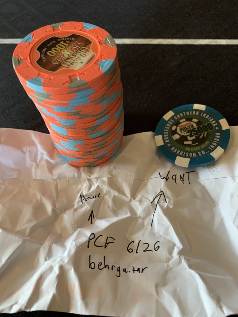 Trade 1K primary Grand Victoria for T25000 HSI WSOP Poker Chip Forum