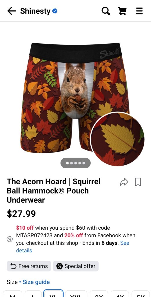 The Acorn Hoard - Shinesty Squirrel Ball Hammock Pouch Underwear