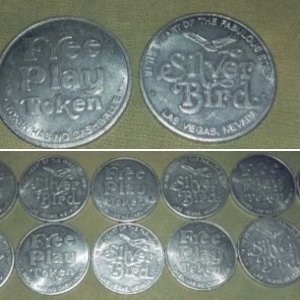 12 Silver Bird Free Play Tokens