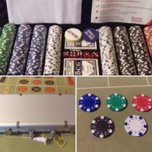 500 NEW Dice Roulette Poker Blackjack 11.5 oz Chips in Metal Case with Keys, Cards, Dice and Instructions