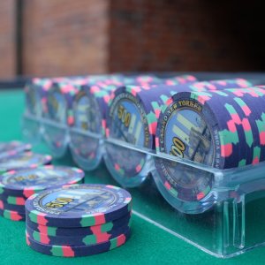 Grape Primary PNY $500 chips - Inlay: Brooklyn Bridge & WTC (116pcs)