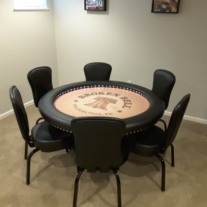 Custom Poker Table Felt - Broken Bell