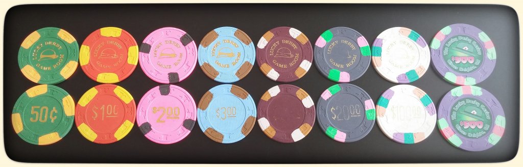 Paulson Lucky Derby Game Room (Citrus Heights, CA) - 8 chips sample set