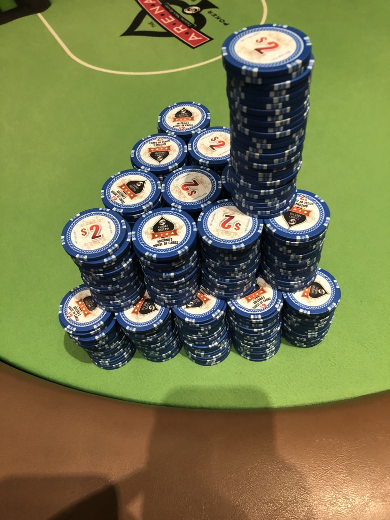 Picking up.... Won 9 hands in a row at one point.  From $200 to $1100