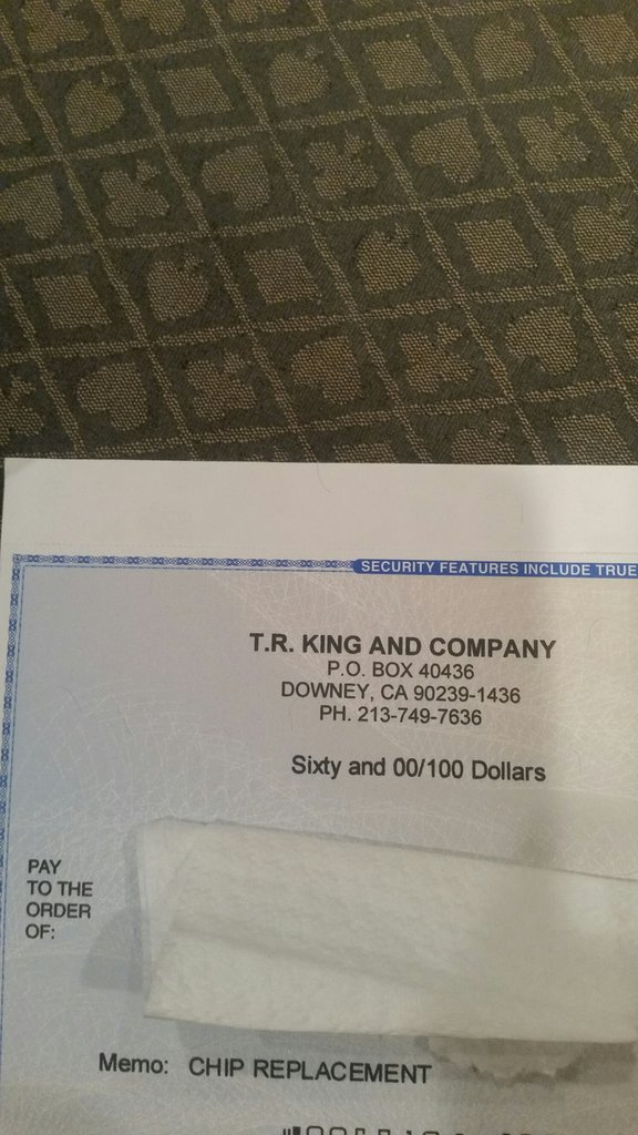 TRKING refund check